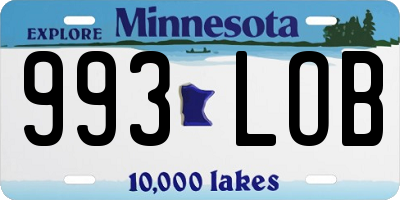 MN license plate 993LOB