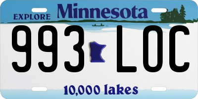 MN license plate 993LOC