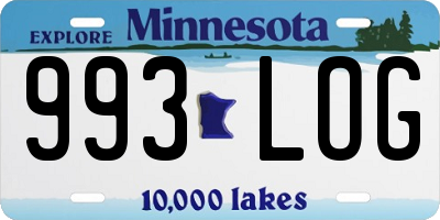 MN license plate 993LOG