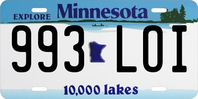 MN license plate 993LOI