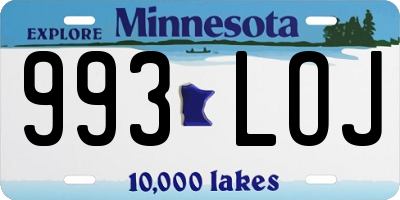 MN license plate 993LOJ