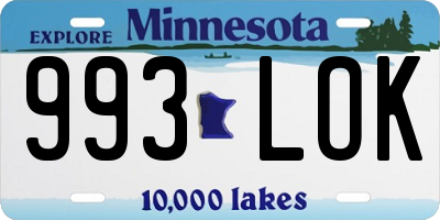 MN license plate 993LOK