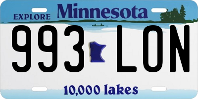 MN license plate 993LON