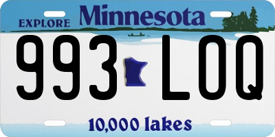 MN license plate 993LOQ