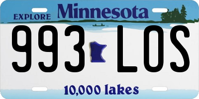 MN license plate 993LOS