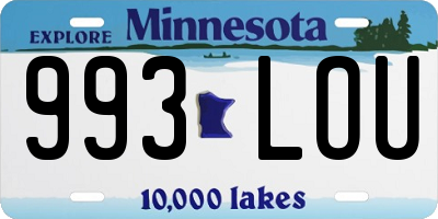 MN license plate 993LOU
