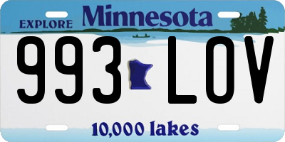 MN license plate 993LOV