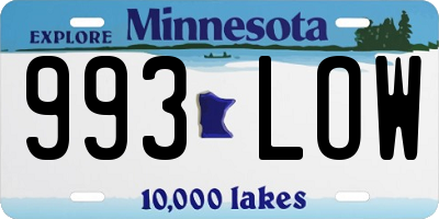 MN license plate 993LOW