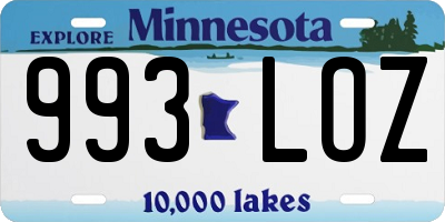 MN license plate 993LOZ