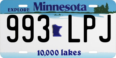 MN license plate 993LPJ