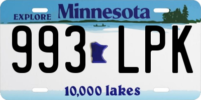 MN license plate 993LPK