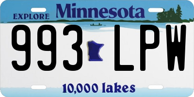 MN license plate 993LPW
