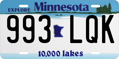 MN license plate 993LQK