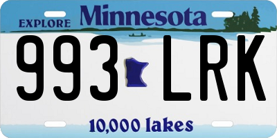 MN license plate 993LRK