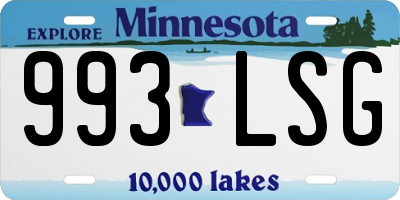 MN license plate 993LSG