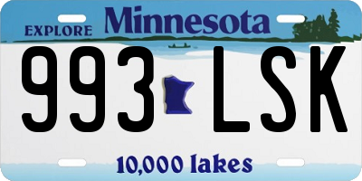 MN license plate 993LSK