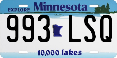 MN license plate 993LSQ
