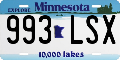 MN license plate 993LSX