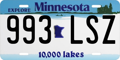 MN license plate 993LSZ