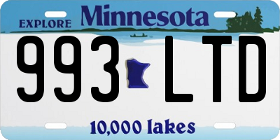 MN license plate 993LTD