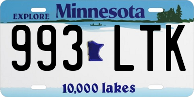 MN license plate 993LTK