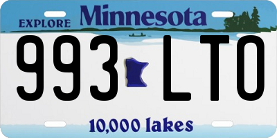 MN license plate 993LTO