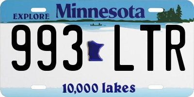 MN license plate 993LTR