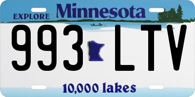 MN license plate 993LTV