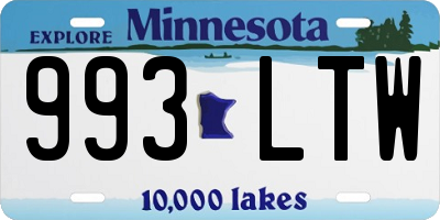 MN license plate 993LTW