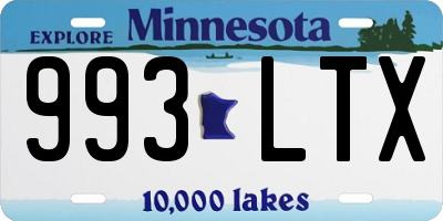 MN license plate 993LTX