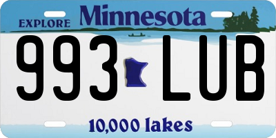 MN license plate 993LUB