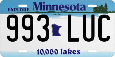 MN license plate 993LUC