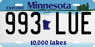 MN license plate 993LUE