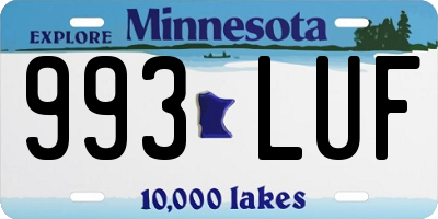 MN license plate 993LUF
