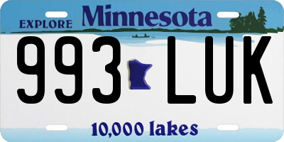 MN license plate 993LUK
