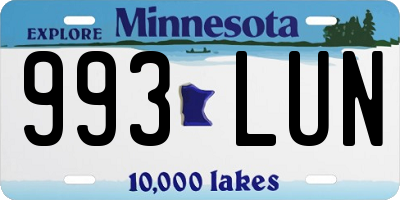 MN license plate 993LUN