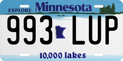 MN license plate 993LUP