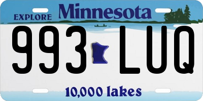 MN license plate 993LUQ