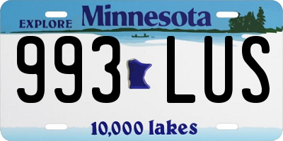 MN license plate 993LUS
