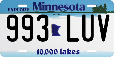 MN license plate 993LUV