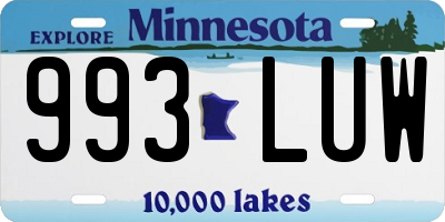 MN license plate 993LUW