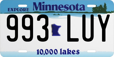 MN license plate 993LUY