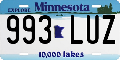 MN license plate 993LUZ