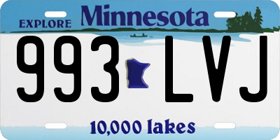 MN license plate 993LVJ
