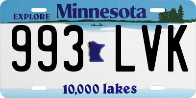 MN license plate 993LVK