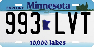 MN license plate 993LVT