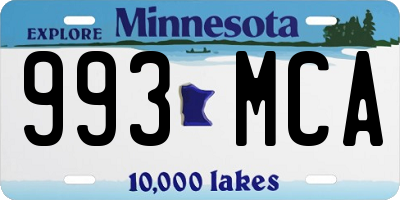 MN license plate 993MCA