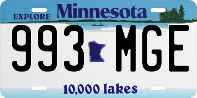 MN license plate 993MGE