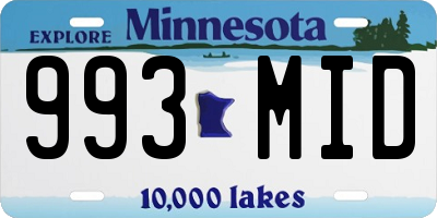 MN license plate 993MID