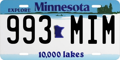 MN license plate 993MIM